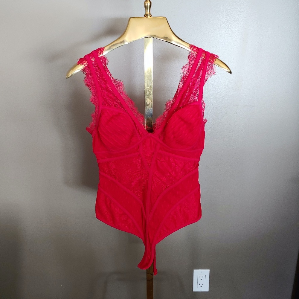 bebe Red Lace Bodysuit